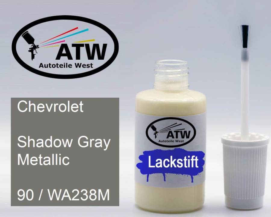 Chevrolet, Shadow Gray Metallic, 90 / WA238M: 20ml Lackstift, von ATW Autoteile West.